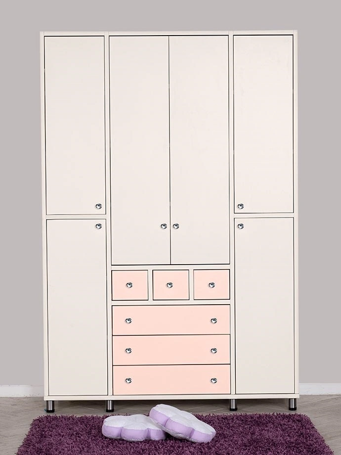 ארון ילדים מיכל 4 דלתות | צבע שמנת